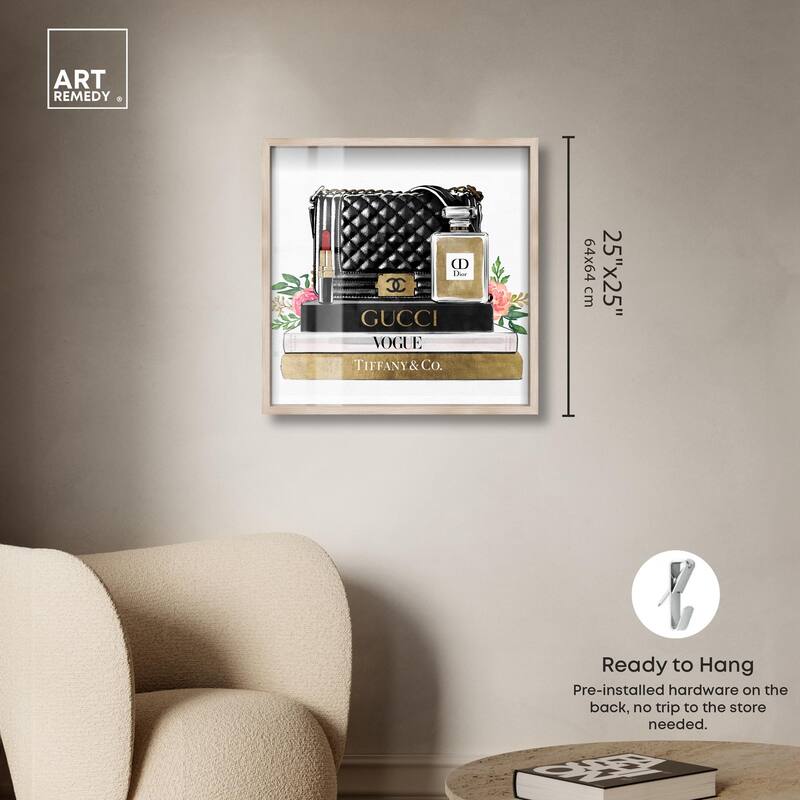 Luxury Paris Handbag and Books Shadowbox by Art Remedy