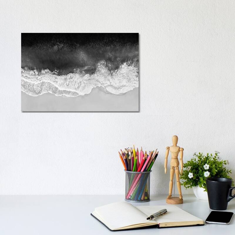 iCanvas "Waves In Black And White" by Maggie Olsen Canvas Print - 8x12x0.75