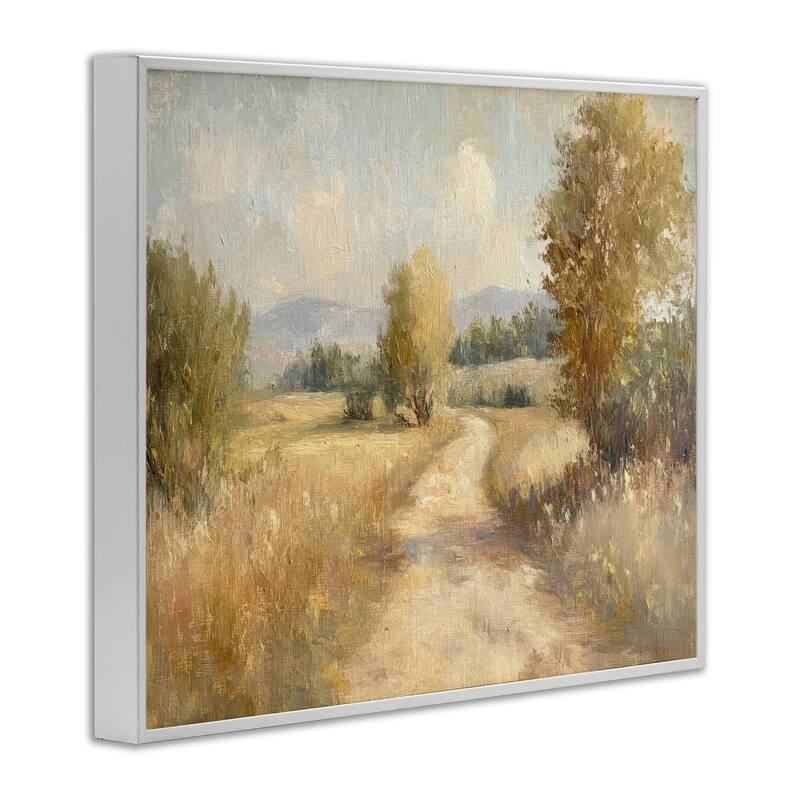 Stupell Gravel Road Landscape Framed Giclee Art Design By Petal Prints Design