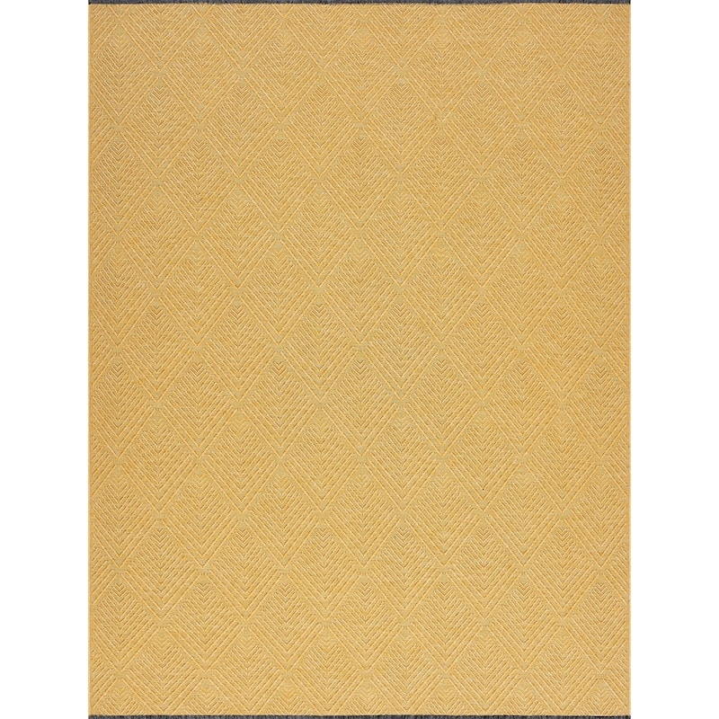 Alameda Solid Color Chevron Machine Washable Indoor Area Rug