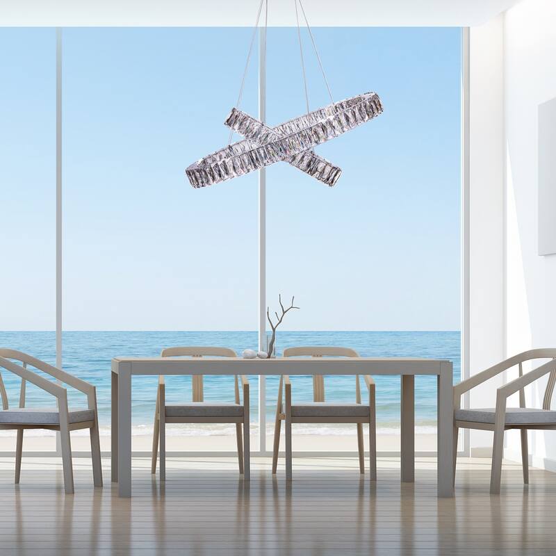 Crystal Elegance Integrated LED Chandelier - Two Ring