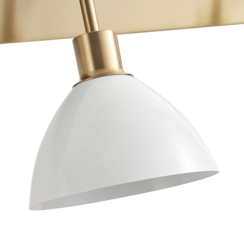 Modern 3-Light Bathroom Vanity Light Over Mirror with White Shades