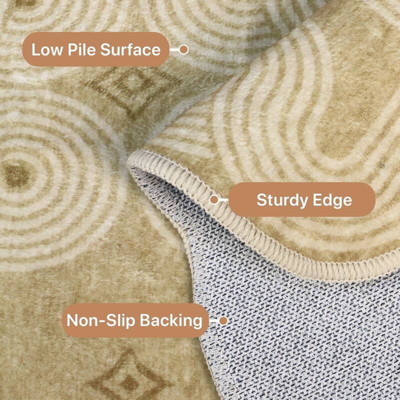 Mcow Modern Abstract Machine Washable Low Pile Area Rugs - 5'X7'