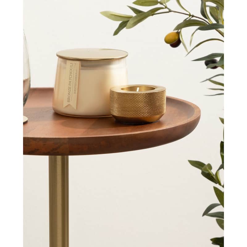 Kate and Laurel Xyler Wood and Metal Side Table