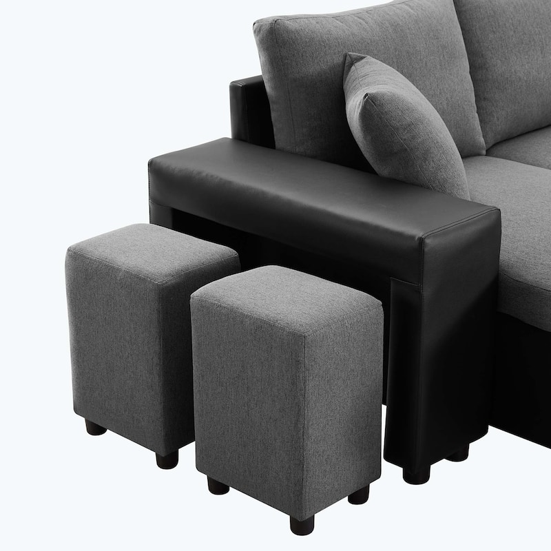 Classic and Cozy L-shape Pull-out Sleeper Sectional Sofa