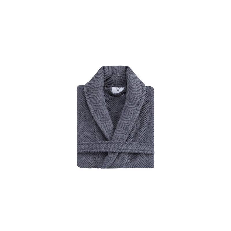 Ozan Premium Home Chevron Luxury Collection 100% Turkish Cotton Unisex Bathrobe