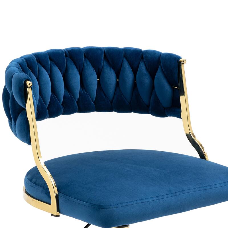 Velvet Home Desk Chair Office Swivel Chair with Wheels and Gold Base