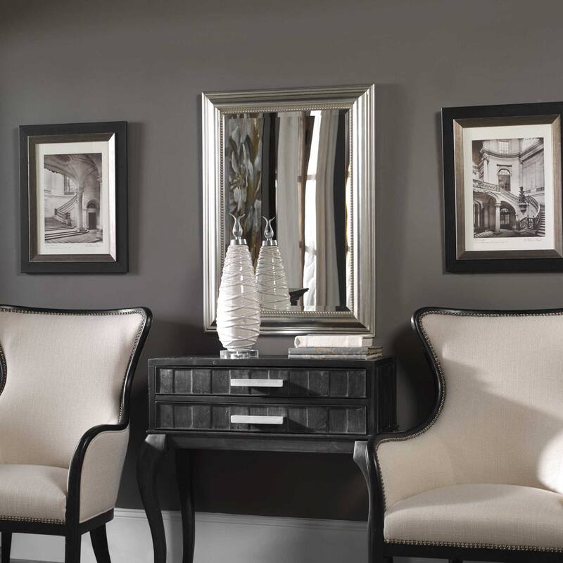 Uttermost Stuart 37" X 27" Silver Contemporary Gallery Style Vanity