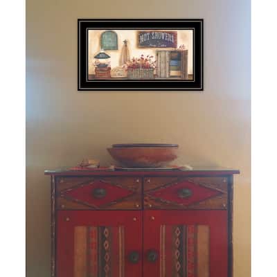 TrendyDecor4U Farmhouse "Bath House" Framed Print Wall Art by Pam Britton - Earthtones