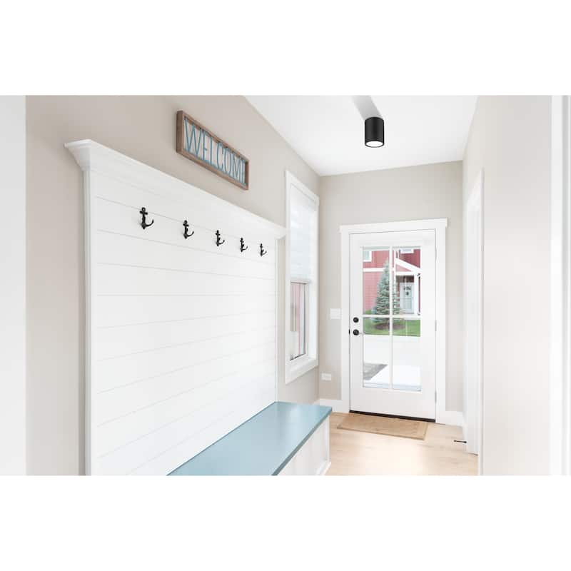 Algar by Z-Lite 1 Light Flush Mount in Matte Black with Frosted Acrylic Shade - Matte Black
