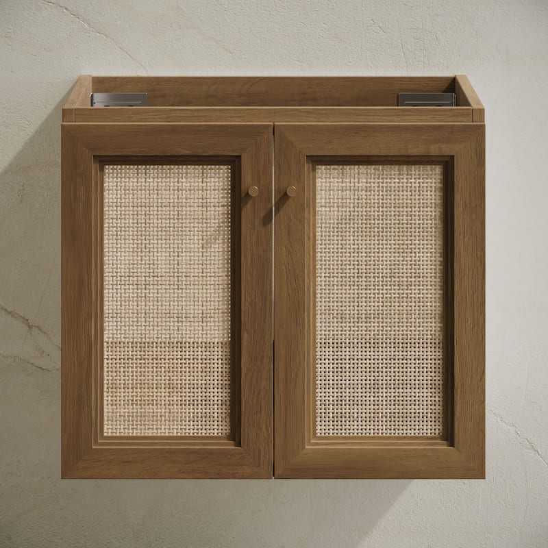 Classe 24" Wall-Mounted Bathroom Vanity In Brown Oak Without Sink Top - 24