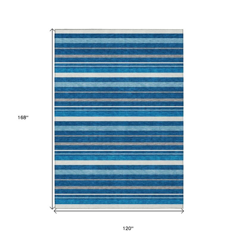 HomeRoots Striped Transitional Rectangle Outdoor Rug