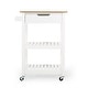 preview thumbnail 3 of 16, Dade Kitchen Cart with Wheels by Christopher Knight Home White + Natural