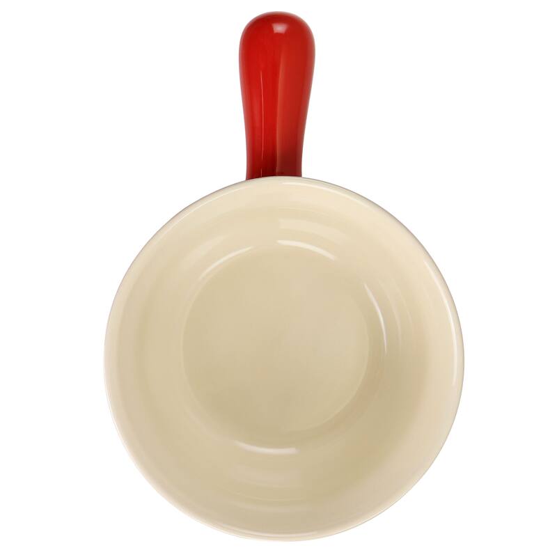 Crock Pot 2 Piece Stoneware 22oz Soup Bowl Set with Long Handle in Gradient Red - 30 Ounce