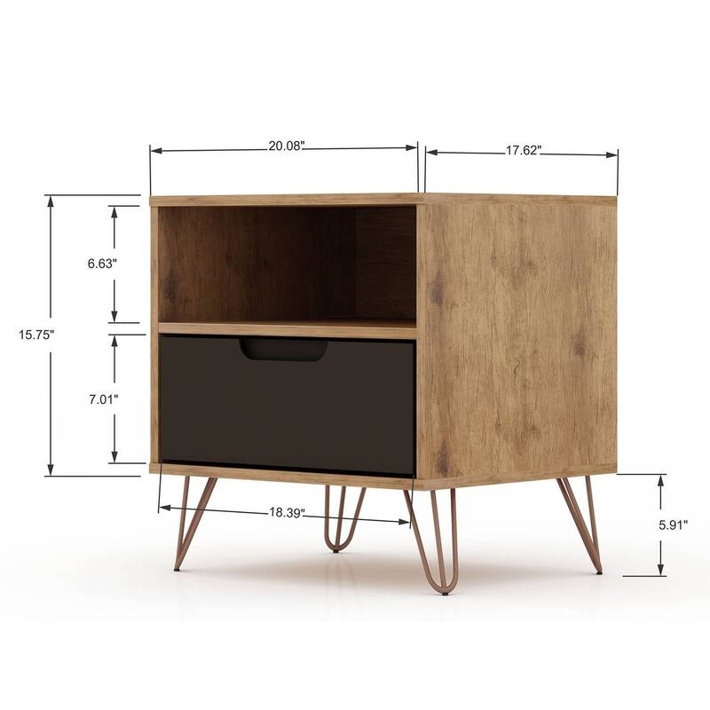 Carson Carrington Bandene Mid-century Modern 1-drawer Wood Nightstand