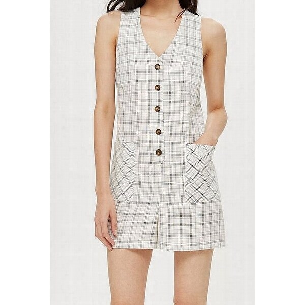 plaid romper womens