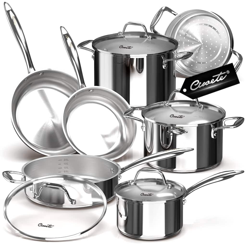 11-Piece Tri-Ply Stainless Steel Cookware Set
