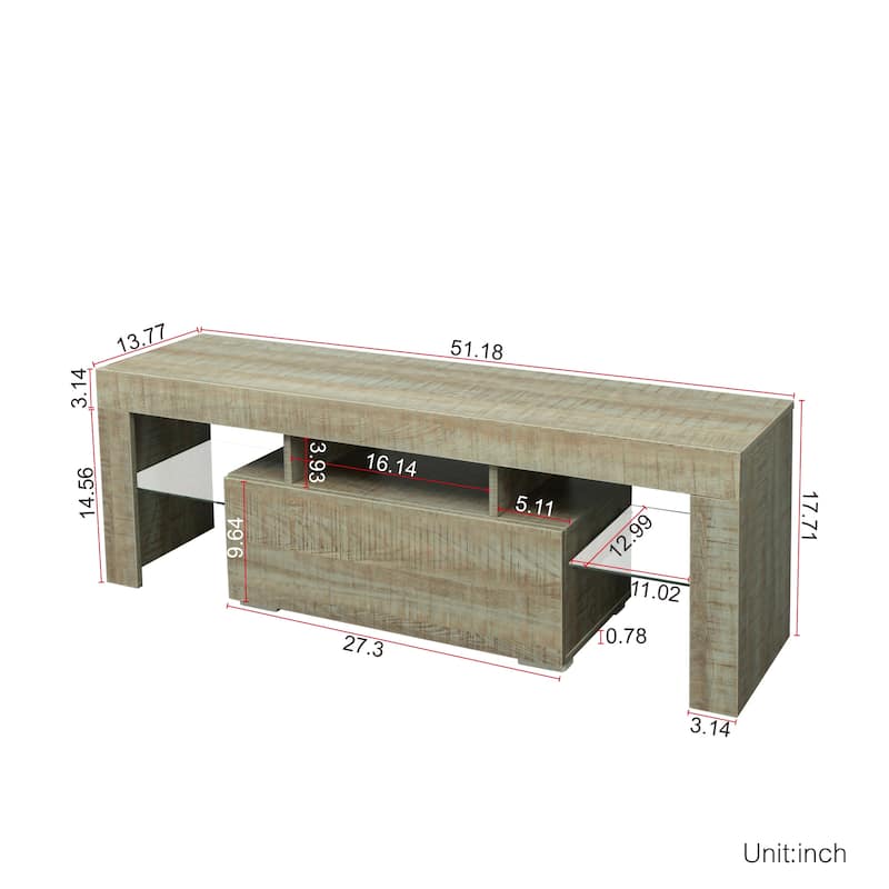 55-Inch Modern TV Stand with LED RGB Lights