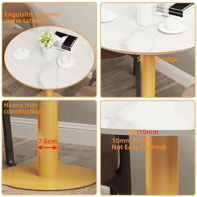 Round Bistro Table Pub Bar Dining Table Kitchen Apartment Height Table - 29.92x30.71 inch