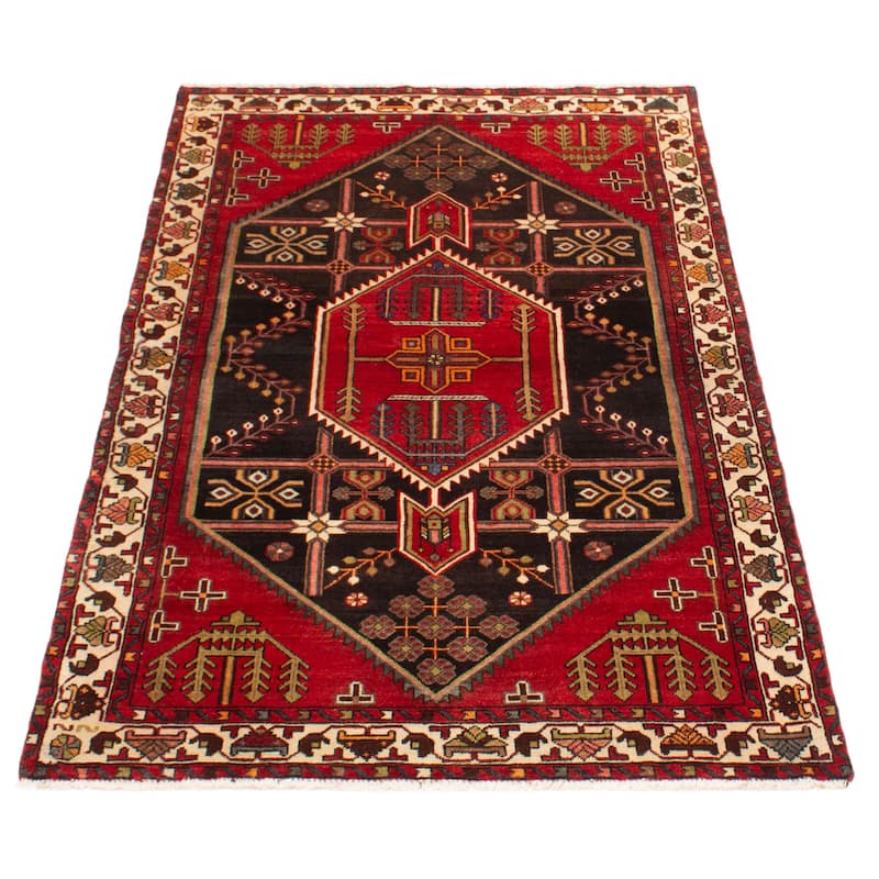 ECARPETGALLERY Hand-knotted Anadol Black Wool Rug - 4'2 x 6'10