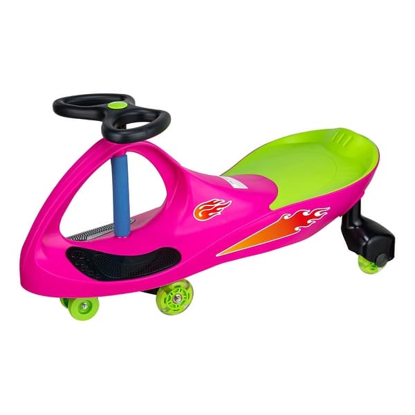 slide 2 of 6, Alex:Lightning Glow Rider-Pink & Green-Inertia & Movement Powered Ride-On Toy,3+ - Pink/Green Pink/Green