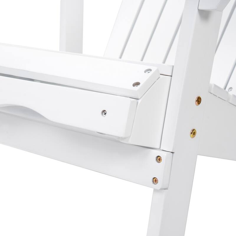 Rustic Acacia Wood Foldable Adirondack Chairs with Footrest