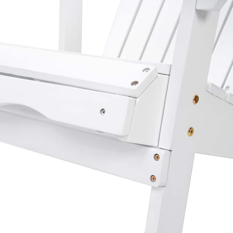 Rustic Outdoor Acacia Wood Foldable Adirondack Chairs with Expandable Footrest