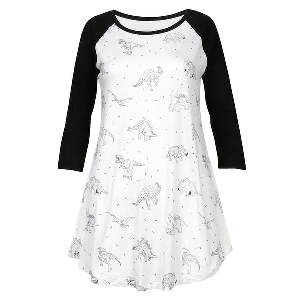 Shop What On Earth Women S Dinosaur Print Shirt Baseball Style T