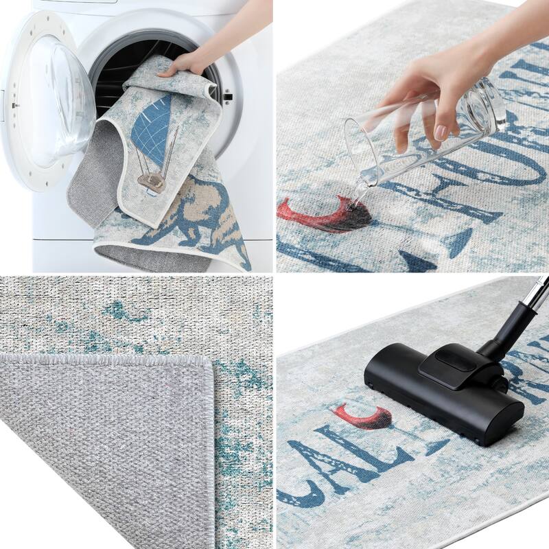 Toilet Mat - Machine Washable & Absorbent Bath Rugs for Bathroom Floor - Plush, Non Slip Bath Rug