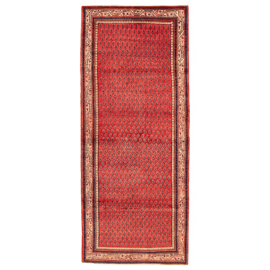 ECARPETGALLERY Hand-knotted Andelz Red Wool Rug - 4'1 x 10'2