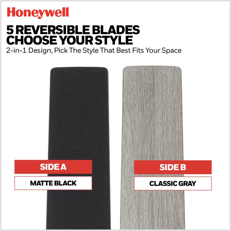 60" Honeywell Graceshire Matte Black Indoor Ceiling Fan with LED Light and Remote Control, 6-Speed BLDC Motor - Matte Black