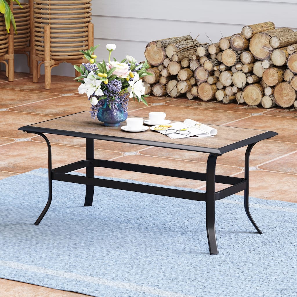 MAISON ARTS Extra Large 6 PCS Outdoor Patio Furniture Set - 3-Seat & 2-Seat Sofas, Swivel Chairs, Ottomans, Coffee Table