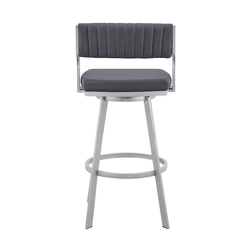 Capri Metal Upholstered Bar or Counter Swivel Stool