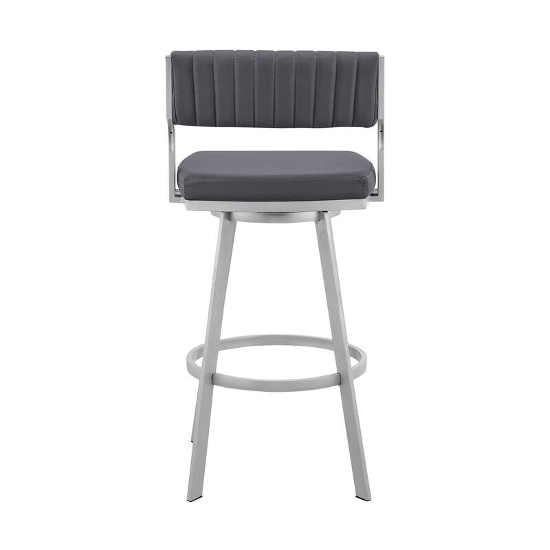 Scranton Faux Leather & Metal Swivel Counter/Bar Stool