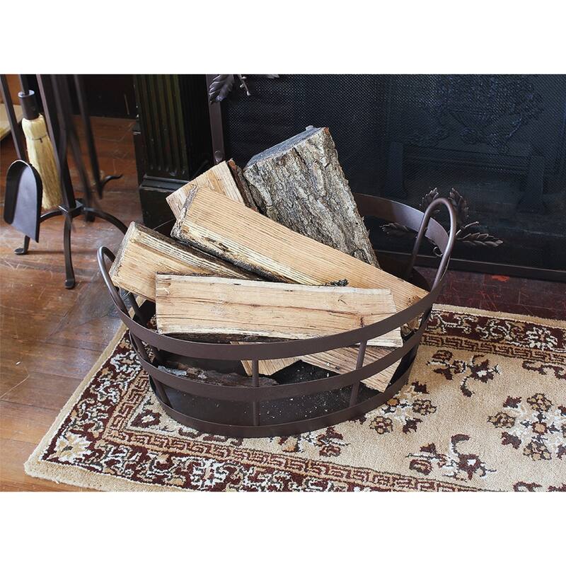 Minuteman International Shaker Log Bin Basket w/Handles, 23 Inch Long, Roman Bronze