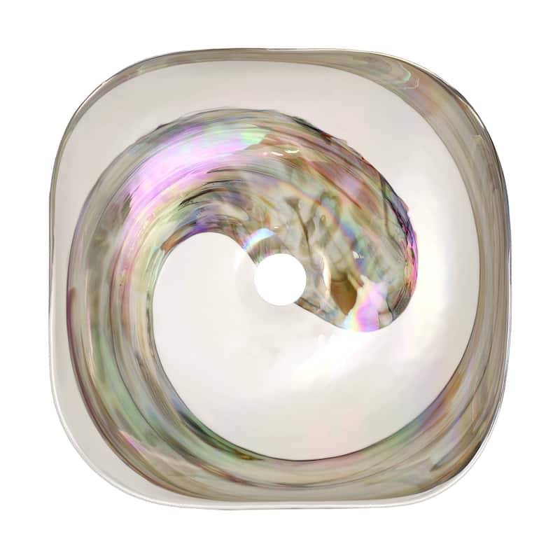 Lido Handmade Murano Glass Bathroom Sink - 14.75x14.75x4