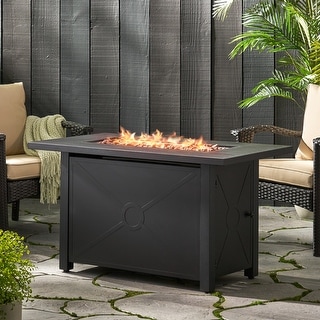 Elwick Outdoor Outdoor 50,000 BTU Iron Rectangular Fire Pit by Christopher Knight Home