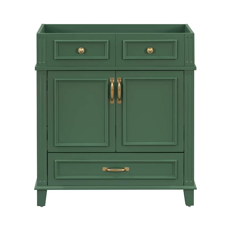 30'' Bathroom Vanity without Top,Solid Wood Frame Bathroom Cabinet with Soft Closing Doors,Frame Bathroom Storage Cabinet Only