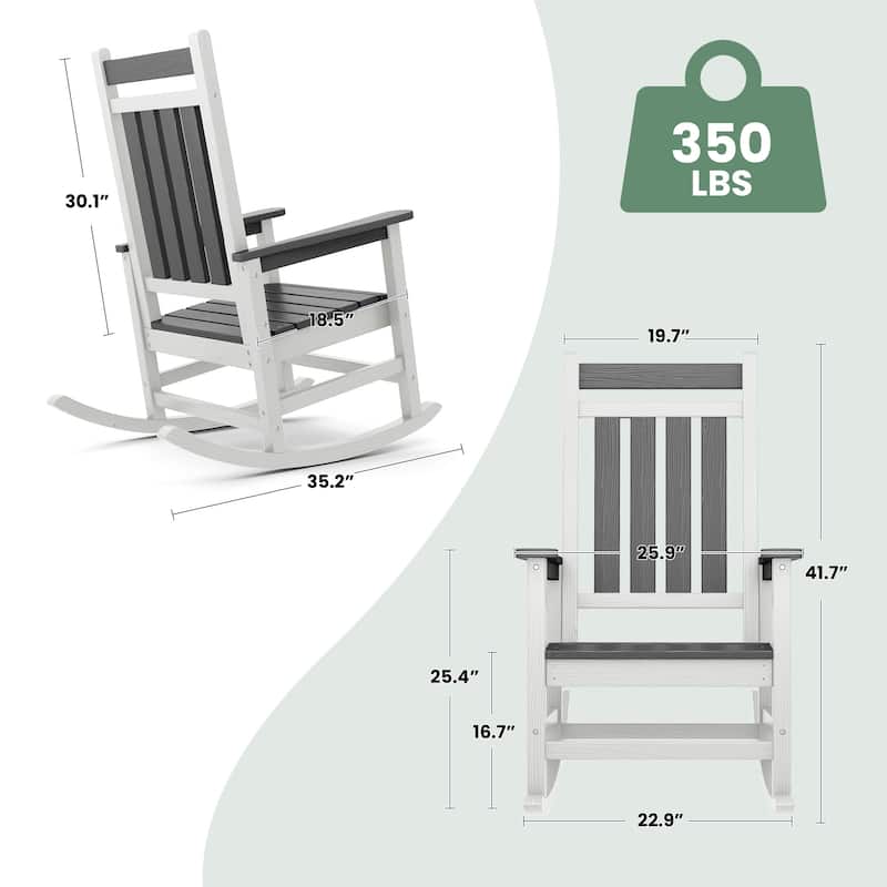 Modern High-Back Rocking Adirondack Chair All Weather