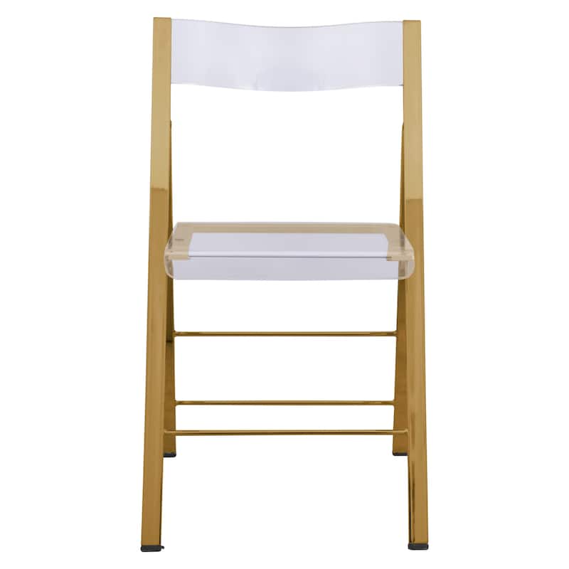 LeisureMod Menno Modern Acrylic Folding Chair - Red - 4 x 30 x 16.5