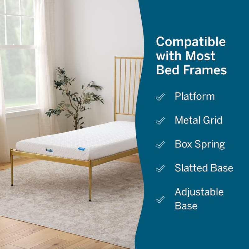 Lucid 5 inch Gel Memory Foam Mattress Firm Feel
