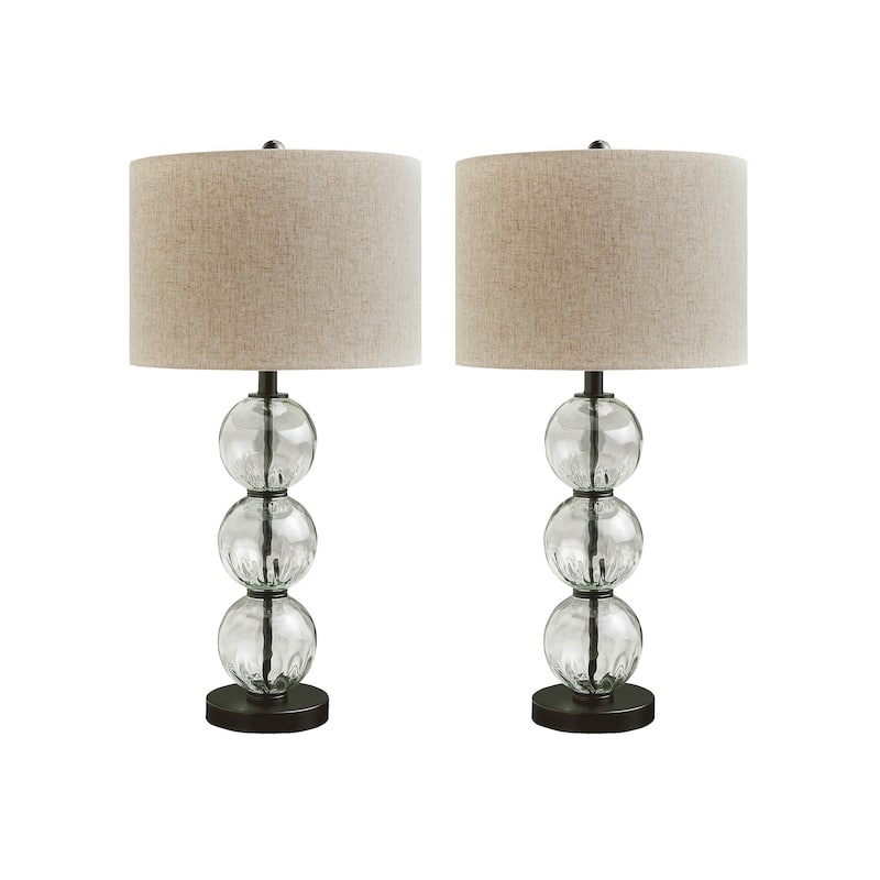 Signature Design by Ashley Airbal Clear/Black Table Lamp (Set of 2) - 14.88"W x 14.88"D x 29.38"H