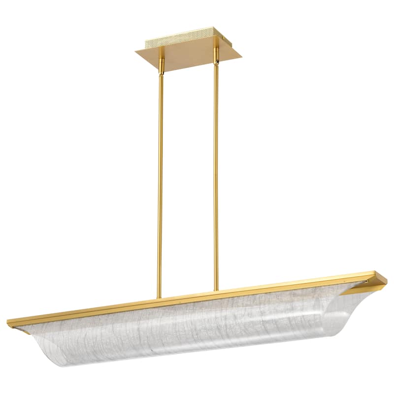 Idris LED Island Pendant Vintage Brass Finish Light Guide Panels - Vintage Brass