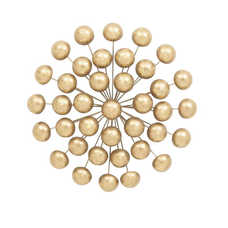 Metal Starburst Home Wall Decor with Orb Detailing - Gold - Roche River Decor - Gold