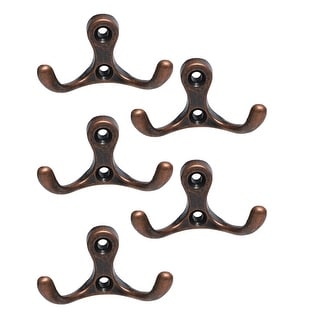 Multi Robe Hook Dual Hooks Zinc Alloy Double Robe Hooks Cloth Holder W Screws 5pcs ...