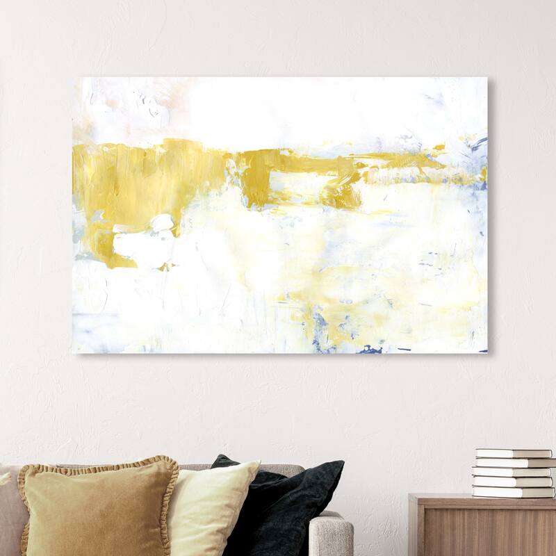 Wynwood Studio Canvas Abstract The Key White and Metallic Gold Modern & Contemporary Wall Art Canvas Print - 36 x 54