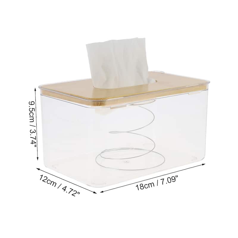 1 Pcs Waterproof Medium Suqare Tissue Box for Living Room Table Desk - Clear - M