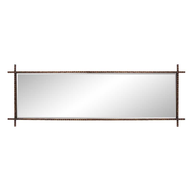 Allan Andrews Rectangular Dressing Mirror with Rebar Textured Iron Frame - 70"H x 24"W