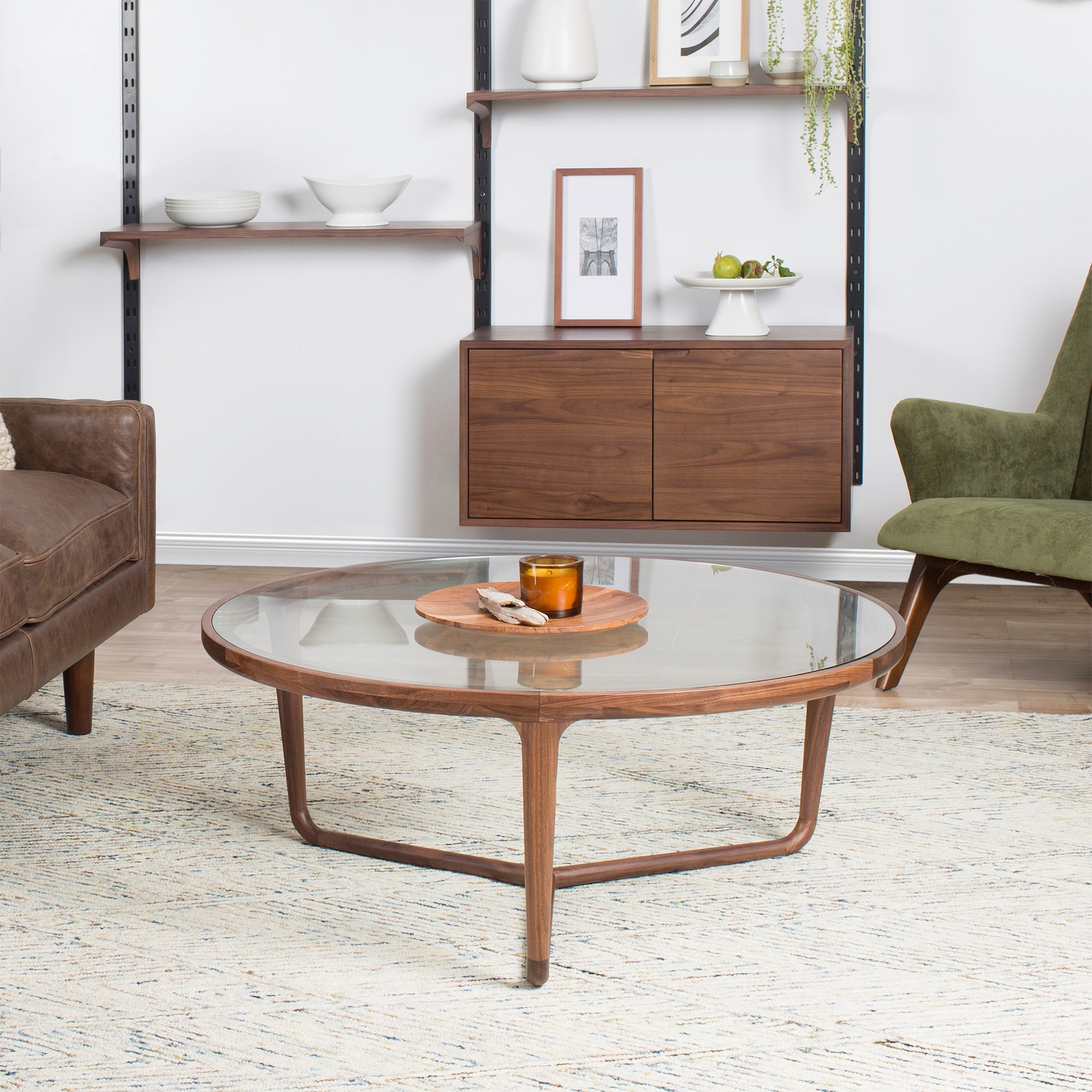 Tall Rounded Window Texture Glass, Round Coffee Tables - Overstock