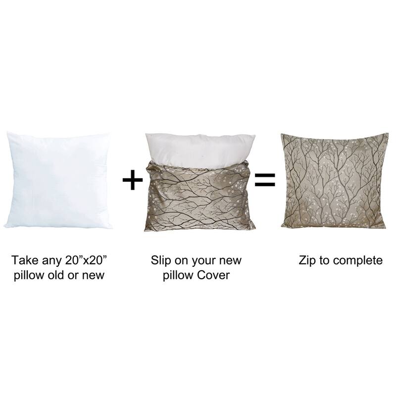Jacquard Lumber Pillow Shell 2 Piece Set, 14" x 26", Branch, NO INSERT